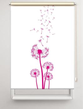 Rollo Dandelions magenta , Rollo, Motivrollo, Rollo mit Druck, Fotorollo, bedrucktes Rollo, Fensterrollo,verdunkelndes Rollo, Sonnenschutz Rollo
